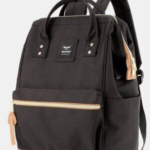 Himawari Contrast Waterproof Canvas Backpack Bag with Side Pockets